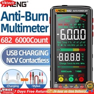 【Ready】【Vktech】ANENG 681 682 683 6000 นับมัลติมิเตอร์แบบดิจิตอลสมาร์ท Anti-Burn ชาร์จเมตร NCV เครื่อ