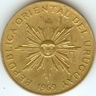 Uruguay 10 peso, 1969, special year, weight (g) 4 2 Uruguay 10 Pizza, 1969, special year, weight (g)