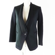 全新未使用 NEIL BARRETT 無顏色單排扣夾克，帶品牌標誌紐帶，深海軍藍和黑色，36 碼，意大利製造，正品，女款