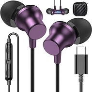 USB C Earbuds Wired Headphones for iPhone 15 Pro Samsung S24+ S24 Ultra S23 S22 Magnetic in-Ear Noise Canceling Type C Earphone Microphone Volume Control for Google Pixel 8 Pro 7 6a iPad Air OnePlus 9
