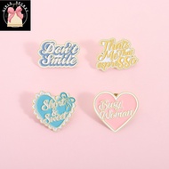 QQBdecorColorPin Funny Texts Brooch Pins Busy Woman Heart Brooch Metal Badges Accessories Gifts