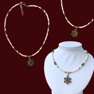 dainty | [ christmas coll. ] snow beaded necklace