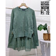 Promo Blouse Full Rajut Import mix Brukat by Zara Woman Berkualitas