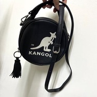 Kangol 黑色 圓桶包 側背包 肩背包 手拿包