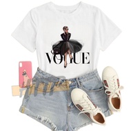 Voguee Girl Fashion Woman Tshirt Magazine Sketch Premium T-shirt XS-4XL