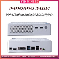 MINI PC Intel i7-4770s/4790s i5-1235U Built in Audio DDR4 M.2 Windows 11 Pro Office Computer Gaming 