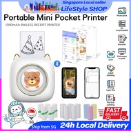 【SG SELLER】Mini Portable Printer Thermal Cartoon Wireless Inkless Sticker Printer for DIY/ Notes/ Photo/Plans/Gifts