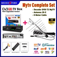 Mytv Full Complete Set Decoder DVB T2 Freeview with Antenna 20-E With 8m cable WATCH UHF HDTV DTTV M