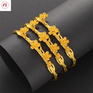 XT Jewellery Korea 24k Plum Tree Bracelet Woman Opening Bangle 916 Original Gold Plated