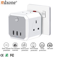 Universal UK 3-pin Socket Extension Plug with 4 AC Outlets 2 USB 1 Type C Slots UK Wall Socket 13A Multi Plug Extension Socket Power Adapter for Home Office Kitchen