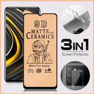 3-in-1 Matte Ceramics Film Front and Back and Camera Lens Screen Protector For Xiaomi Mi 11 Lite 10T 9T Poco X3 NFC M3 K20 Pro GT F3 Soft Tempered Glass Hydrogel Back film