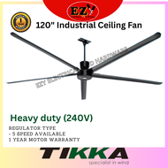 Tikka Industrial Ceiling Fan 120" (DC Motor- Regulator type) - Big Ceiling Fan 120Inch FC3000