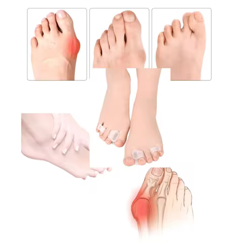 1/2/4Pairs Hallux Valgus Foot Care Pedicure Silicone Gel Straightener Two Hole Toe Separator Fingers