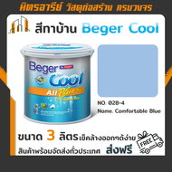 (ส่งฟรี!!) สีทาบ้าน ชนิดกึ่งเงา ถัง 3 ลิตร Beger Cool สามารถเช็คล้างได้ มีสีให้เลือกหลากหลาย