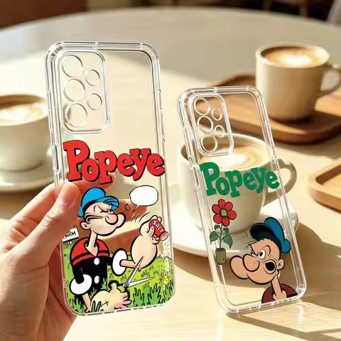 Comedy Animation P-Popeye Phone Case Transparent Silicone Soft For Samsung S25,S24,S21,S22,S23,S30,U