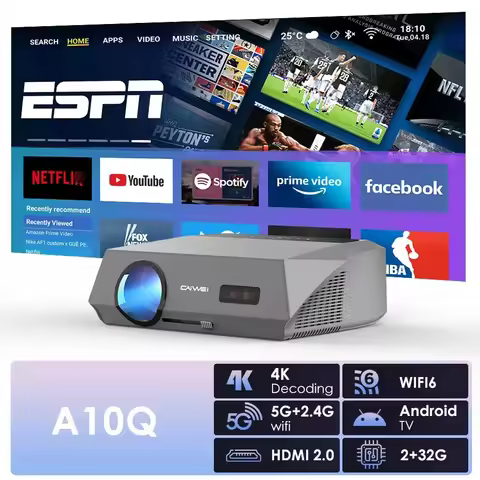 4K auto focus movie projector 3800 ANSI 2.4+5G wifi bluetooth 1080P full hd HDR android tv video day