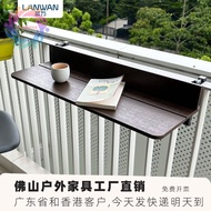 Balcony Hanging Bar Table Casual Balcony Bar Table Home Use Railing Hanging Table Foldable Multi-fun
