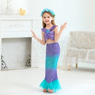 hiCosplaydy Princess Ariel Little Mermaid Top Dress Set Cosplay Costume Mermaid Dress Kids Mermaid C