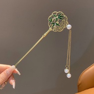 Chinese Style Hair Stick for Women Metal Vintage Qipao Hanfu Hairpin Flower Tassel Ladies Chinese Hair Accessories