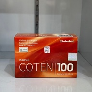 Interbat Capsules COTEN 100 Coenzym Q10 100 mg Box - Halal Health Supplement 3 blisters @ 10 capsule