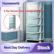 5 Tier Enlarged and Thickened Drawer Style Storage Cabinet Drawer Storage Cart Plastic Drawer Storag