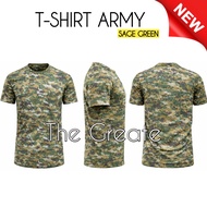 NEWEST TNI SAGE GREEN COLORFUL T-SHIRT SHORT-SLEEVED SAGE GREEN TNI COLORFUL DRYFIT SHIRT/ baju t sh