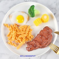 WELLNESSSPOT Simulation Kitchen Toy, Pretend Play Western Food Simulation Steak Model, Poached Egg C