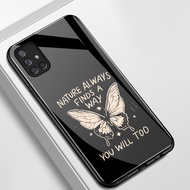Casing hp For Samsung A71 4G A71 5G Case Butterfly Pattern Casing HP Casebiru Hard Glass Silicone So