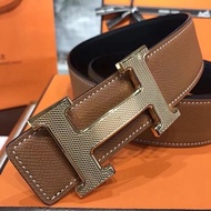 Hermes togo Leather Width 3.8cm Double-Sided Two-Color Use Men's Belt