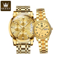 OLEVS Jam Tangan Couple Watch Set Original Quartz Multifunction Chronograph Waterproof Luminous Luxu