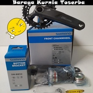 crank shimano deore 36T double m5100 + bb shimano Sepeda MTB BMX SELI