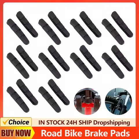 1-10 Pair Road Bike Brake Pads Shoes for 450TCR Bicycle C Clamp Brake Rubber Pads for Outdoor Cyclin