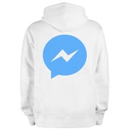 White Hoodie Messenger Facebook Hoodie Sweater Cotton Fleece Material