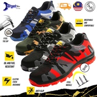 Original Swiss Hammer Safety Shoes Footwear Steel Toe Cap Low Cut Army Camouflage Work Kasut Keselam