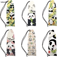 WALKIE Cartoon Panda Badminton Racket Cover Bag Soft Storage Bag Case Drawstring Pocket Portable Tennis Racket Protection