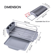 Locaupin Kitchen Detachable Stainless Steel Dish Rack Kitchen Sink Organizer and Drainboard Set Large Capacity Dish Drainer