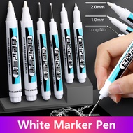 NOBELJIAOO 0.7/1/2mm White Permanent Paint Pen Acrylic Marker Waterproof Oily Pens Deep Hole Marker 