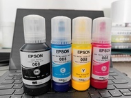 EPSON 008 Pigment ink หมึกกันน้ำทุกสี 008 BK C M Y ใช้งานกับเครื่องรุ่น EPSON(L6560 L6570 L6580 L151