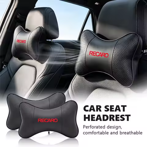 For Recaro Car Seat Leather Headrest Neck Cushioning Support Head Pillow