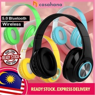 WIRELESS RGB LIGHT HEADPHONE BLUETOOTH Gaming Headset MP3 Fon Kepala LED Wireless Ear Stereo Macaron