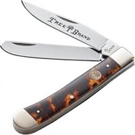 Boker 110731T Trapper Knife with Faux Tortoise Handle, Brown