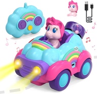 Lehoo Castle Toys for 3 Year Old Girl Rechargeable Girl Remote Control Cars Ages 2-4 Unicorn Toys RC