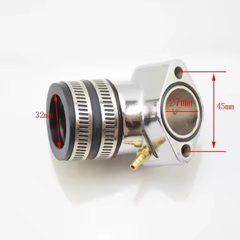 Alloy Performance Chrome Intake Manifold Pipe Adapter for Scooter Moped GY6 125 GY6 150 152QMI 157QM