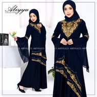 Abiyyuco TA9030 | Gamis Abaya Turki Terbaru 2023 Turkey Mewah Elegan Turky Hitam dan Warna