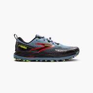 BROOKS Cascadia 18 男裝闊頭越野跑鞋 - 灰 x 黃色