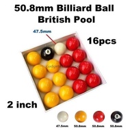 50.8mm 50mm 51mm 2 inch 16pcs Set British Ball Billiard Pool Ball White Ball 47.5mm 2948.1