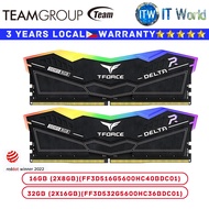 Itw | Teamgroup DDR5 RAM 16GB (2x8GB)/32GB (2x16GB) Delta RGB Black 5600Mhz Desktop Memory