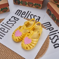 2024 melissaˉNew High Quality Original Children's Shoes Love Woven Hollowed Beach Jelly Sandals Girls Scented Shoes