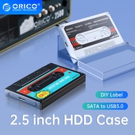 ORICO 2.5 ''กล่องใส่ฮาร์ดดิสก์แบบ SATA ไปยัง USB3.0ฮาร์ดไดรฟ์เสริมเคส5 Gbps/ 6Gbps Type-C HDD พร้อมสติกเกอร์ DIY