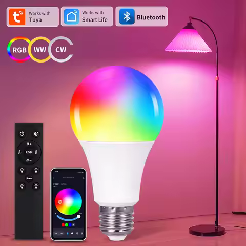 220V Led Light Bulb E27 Tuya Smart Bluetooth RGB Lamp with RF 2.4G Remote Group Control Smart Life S